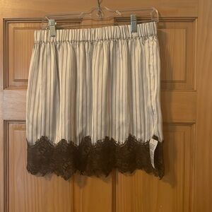 Topshop slip skirt with lace trim